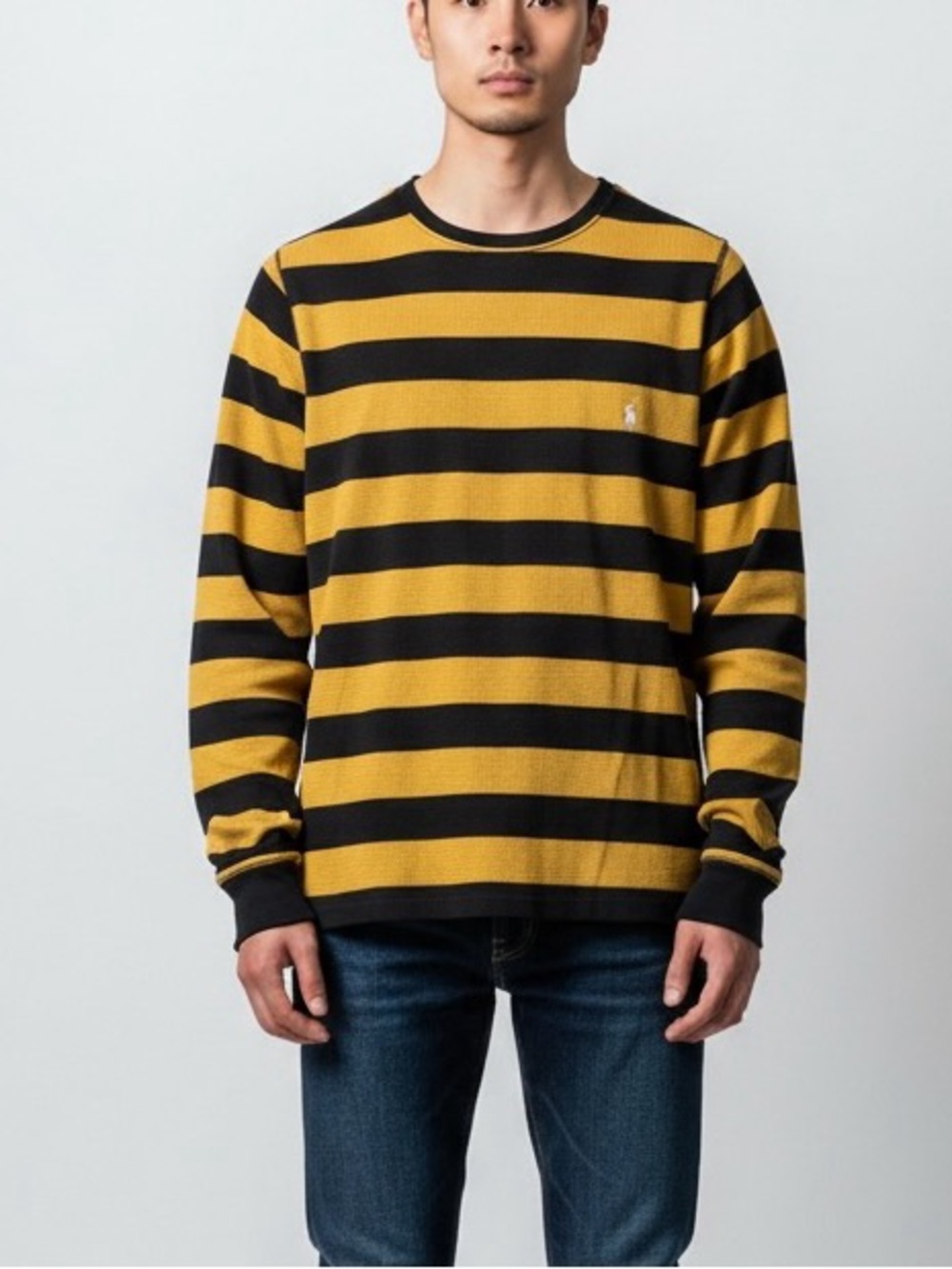Polo by Ralph Lauren striped long sleeve waffle shirt size small